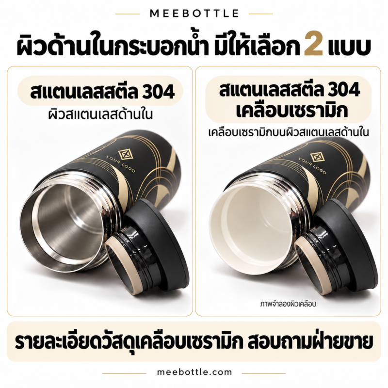 ระบอกน้ำเก็บอุณหภูมิ-Vacuum-Flask-VF-12-ความจุความ-500-ml-กระบอกน้ำสินค้าพรีเมี่ยม เคลือบเซลามิค